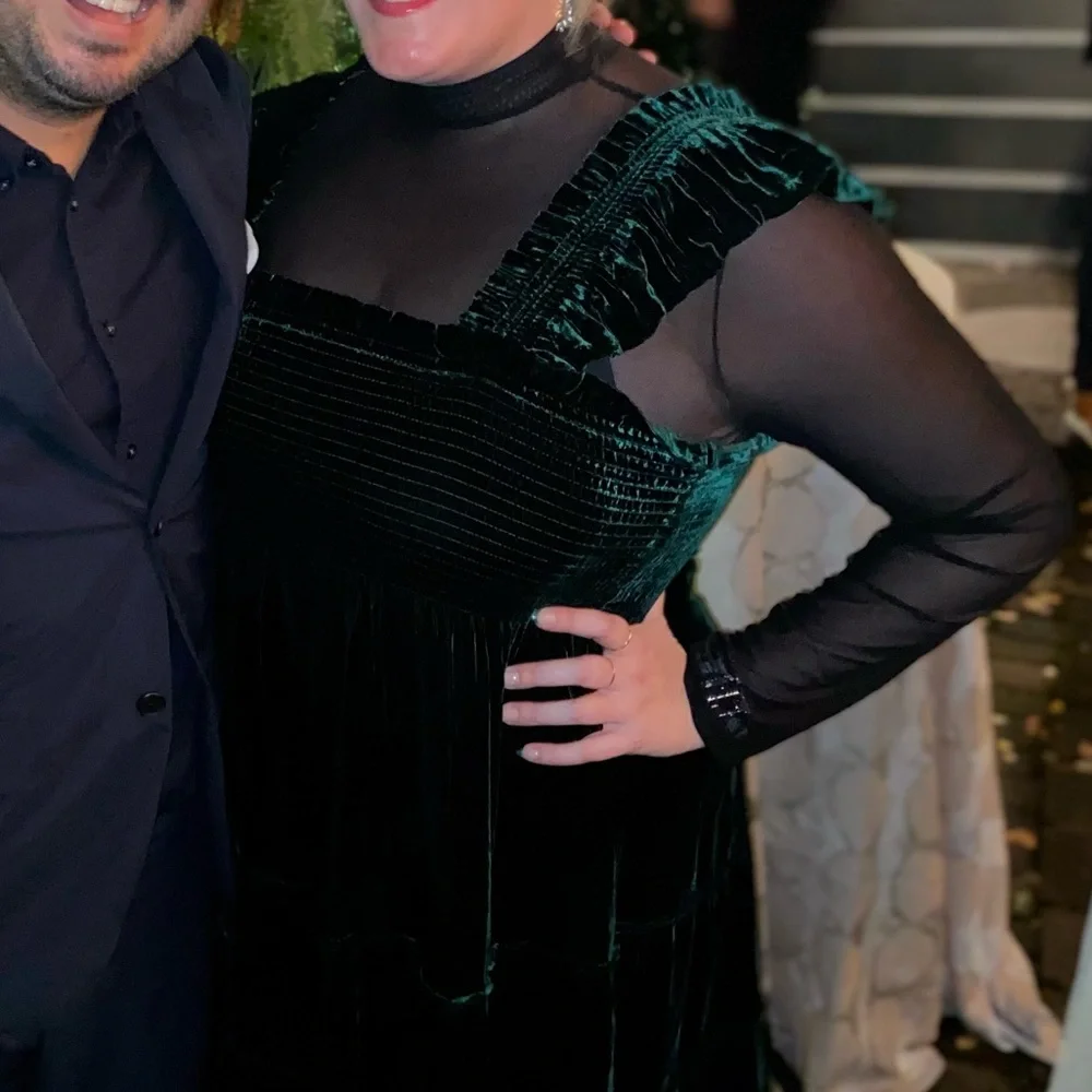 Hill House Dark Green Velvet Dress - Picture 3 of 3